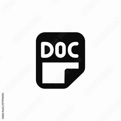 doc file format icon sign vector