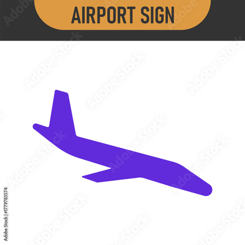 Arrivals and departure plane signs. Airport Sign. Simple icons, airplane landing and takeoff. Airport icons set: departures, arrivals. Vector illustration Aircraft or Airplane