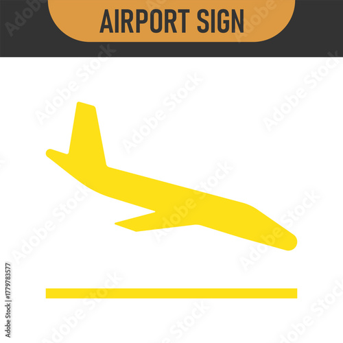 Arrivals and departure plane signs. Airport Sign. Simple icons, airplane landing and takeoff. Airport icons set: departures, arrivals. Vector illustration Aircraft or Airplane