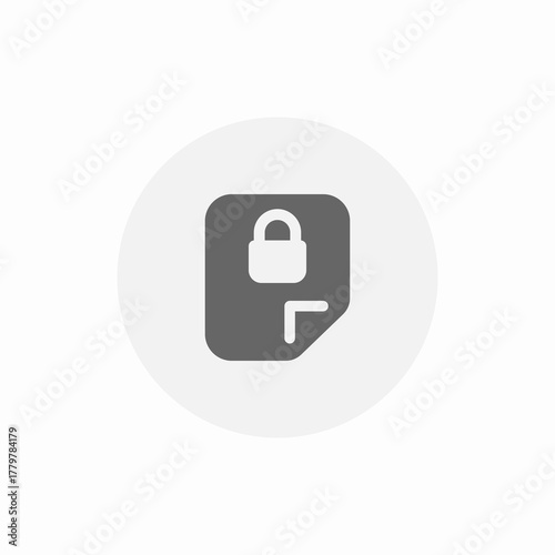 small file lock icon sign vector