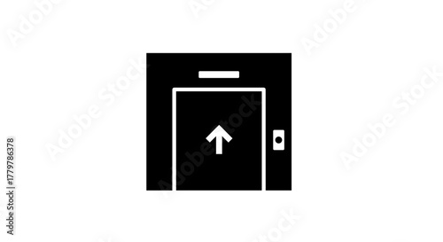 Elevator with Up Arrow Icon Modern Lift Symbol.