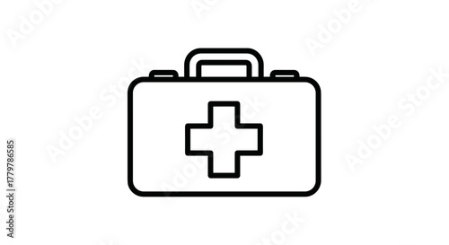 First Aid Kit Icon Medical Assistance and Emergency Care.