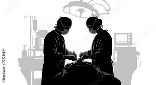 Surgeons Performing Operation in Operating Room.