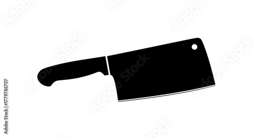 Sharp Butcher Cleaver Knife Silhouette for Culinary and Kitchen Use.