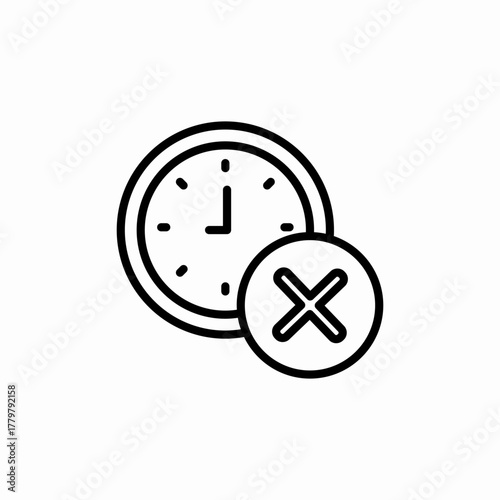 delete clock icon sign vector