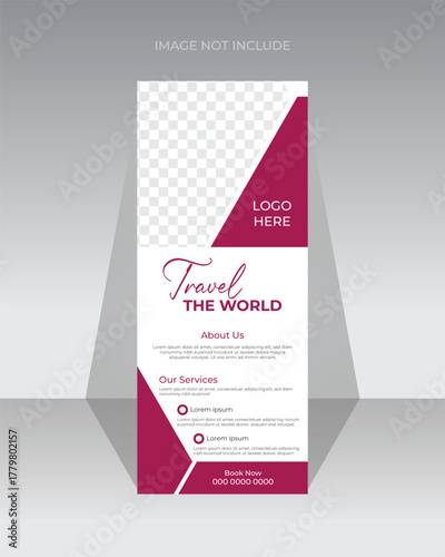 Modern travel roll up banner design template