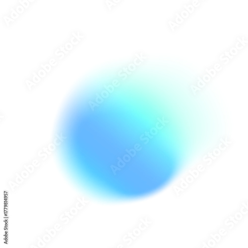 Green circle gradient noise gradation. Abstract color watercolor blur mesh shape on white background. Gradient aura, grain neon blob with noise effect vector illustration