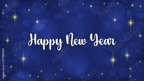 Blue Happy New Year soft blur bokeh background vector illustration