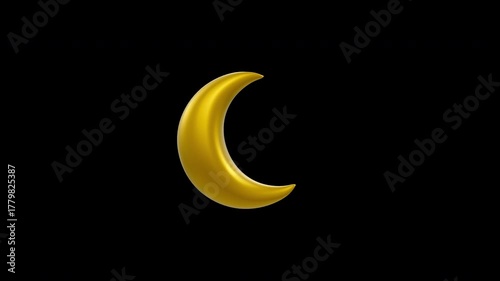 Golden Moon Animation Loop Transparent