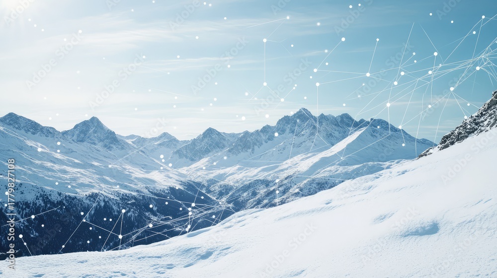 Obraz premium A mountain range covered in snow