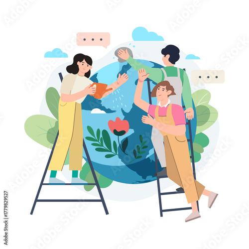 Vector illustration for zero waste, environment protection infographic.Environmental Protection: How to Take Care of the Planet Properly.