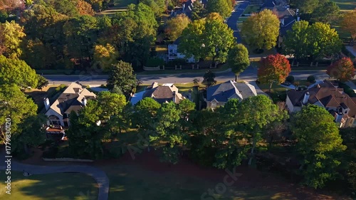 4K hyperlapse video of orbiting over an upscale subdivison