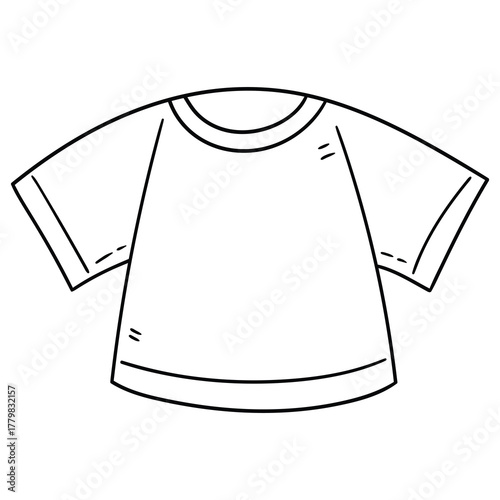 Hand-drawn doodle t-shirt on a white background.
