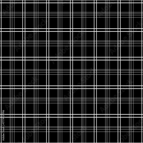 black and white plaid checkered cloth tartan pattern vector seamless