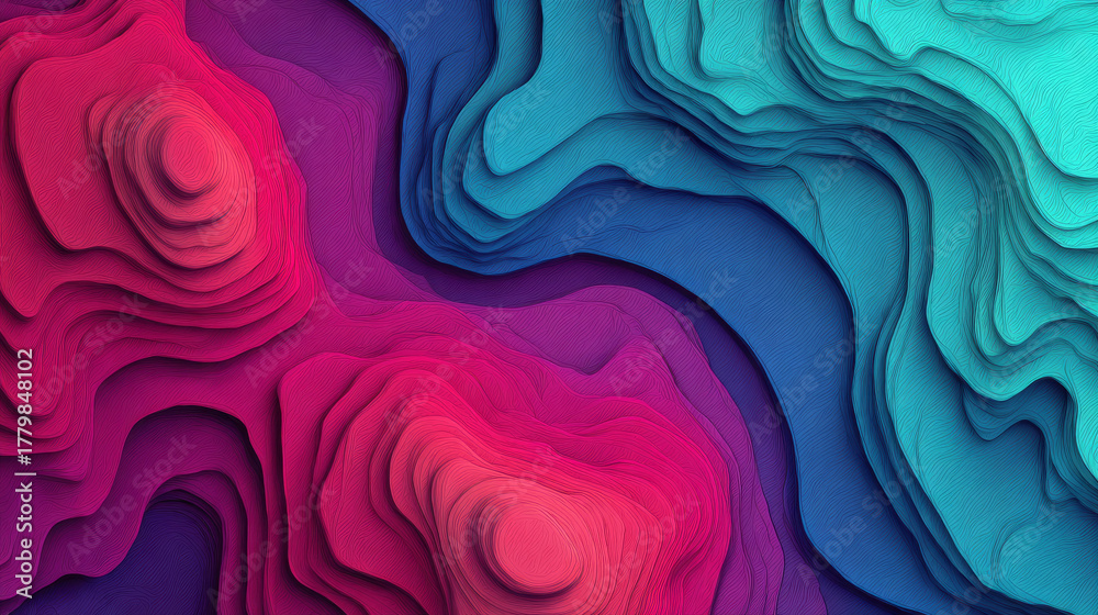 Fototapeta premium Dynamic Gradient Background in Blue and Magenta with Abstract to