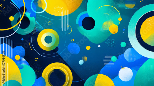 Contemporary geometric abstract background with vivid colours