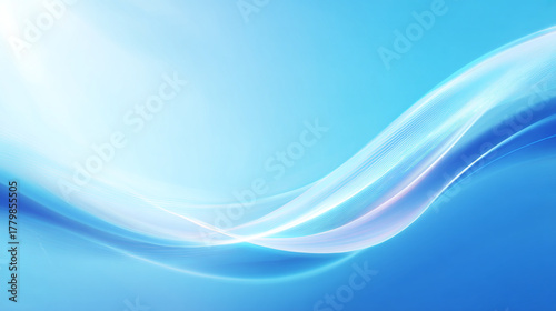青の波が流れる抽象的な光の背景
