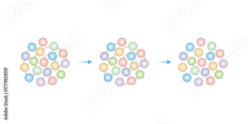 Protein Formation Science Design. Converting Amino Acids into Protein . Vector Illustration.