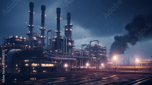 Nightfall at the Petrochemical Plant