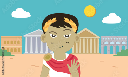 Caesar Waves Over Ancient Rome