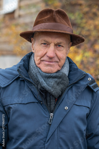 Close up portrait of an elderly man
