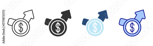 Profit Icon Set. Designed In Multi Style