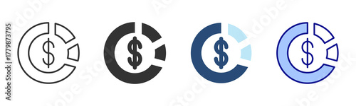 Diagram Icon Set. Designed In Multi Style
