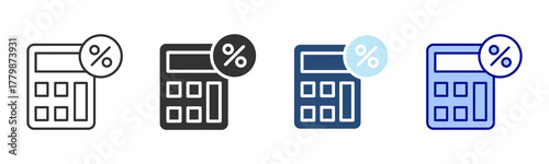 Calculation Icon Set. Designed In Multi Style