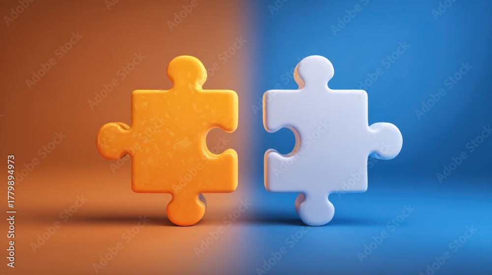 Fototapeta premium Puzzle. Business strategy, success solution, jigsaw games symbol. Idea metaphor. Creative idea, connection, challenge, partnership, teamwork, match