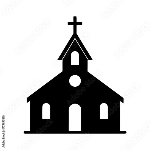 church with plus symbol vector illustration