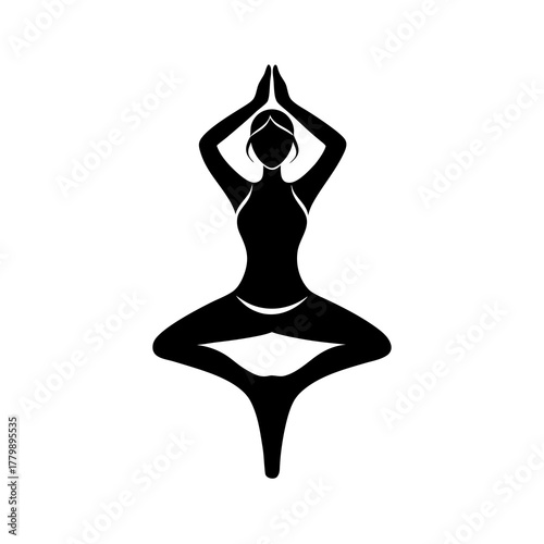 yoga pose of a woman silhouette