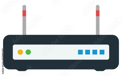 Router flat icon illustration isolated on white background.