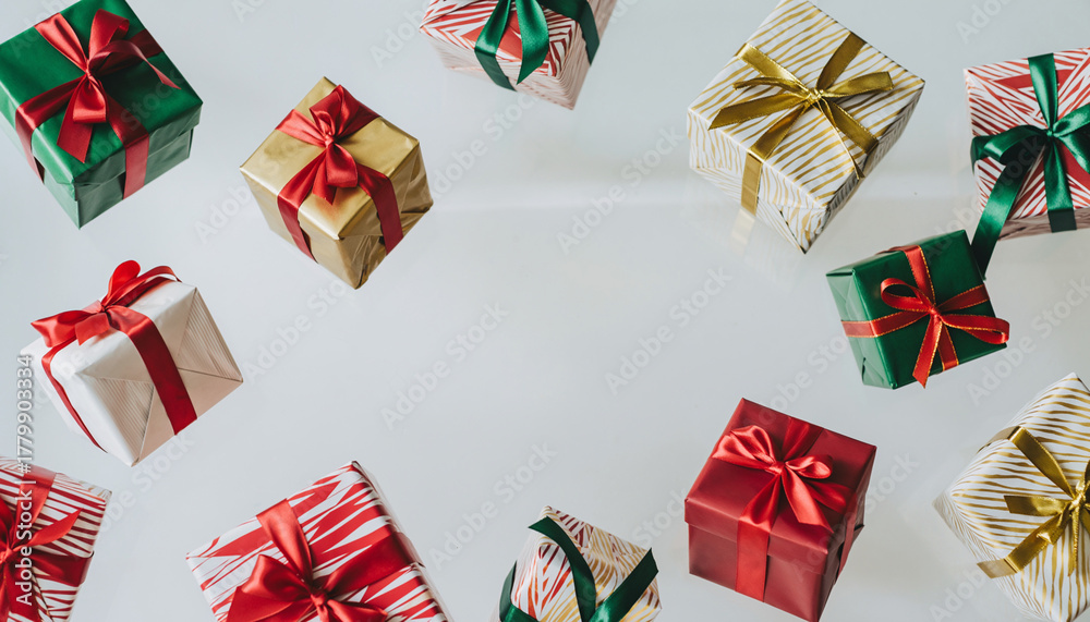 Fototapeta premium Floating Colorful Gift Boxes for Festive Occasions