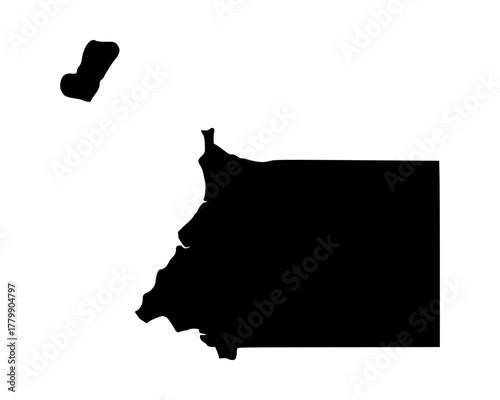Flat black vector silhouette of Equatorial Guinea, simple country outline map illustration with clean minimalist design