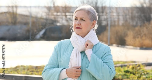 Emotional elderly woman