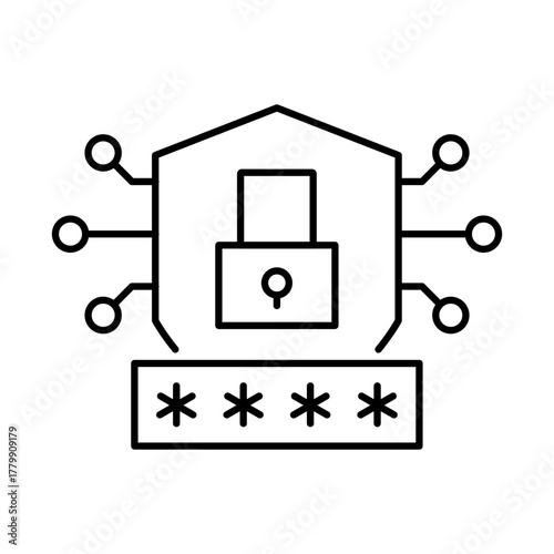 AI Security – Protecting AI Systems from Cyber Threats with Robust Security Measures to Safeguard Data and Operations. Vector Editable.