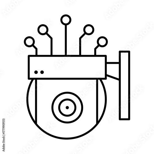 AI Surveillance – Monitoring Systems and Enhancing Security with AI-Powered Surveillance Technologies for Real-Time Protection on transparent background.