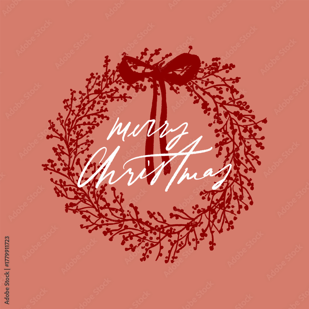 Fotografie Hand Drawn Christmas Wreath