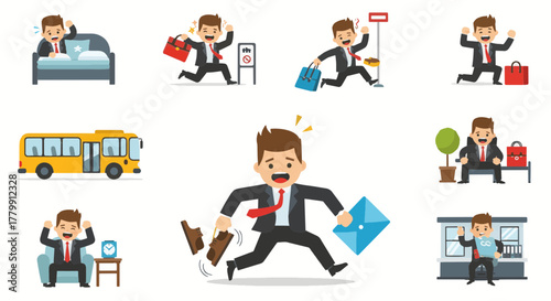 The Morning Rush of a Busy Office Worker