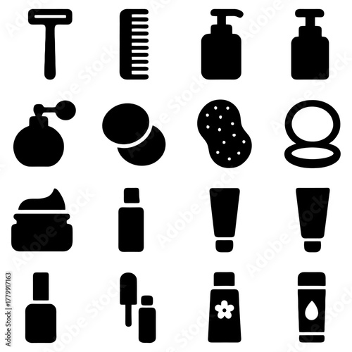 Beauty Essentials: A carefully curated collection of beauty essentials arranged, offering a glimpse into a world of personal care, beauty, and grooming. 