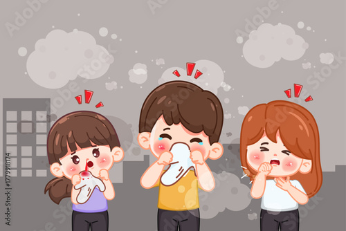 People with allergy from dust illness symptoms.