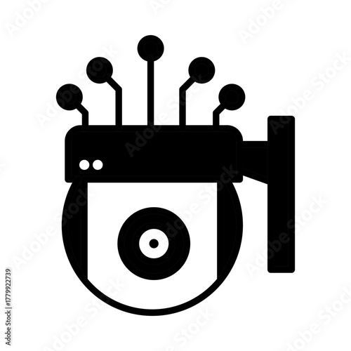 AI Surveillance – Leveraging AI to Monitor and Secure Systems with Real-Time Intelligence. Vector illustration.