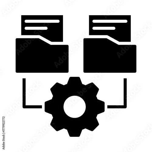 Data Handling – Efficiently Managing and Processing Large Volumes of Data with AI Technology. Vector illustration.