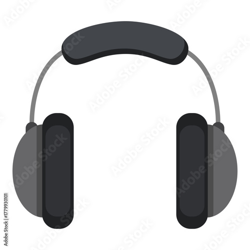 Vector Flat Design Icon - Headphones