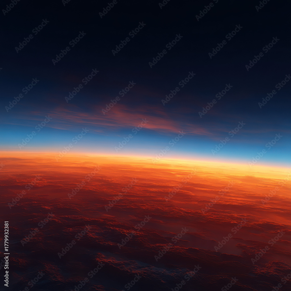 Fototapeta premium Explore the vibrant horizon of earth from space stunning landscape photography outer space environment aerial view celestial concept
