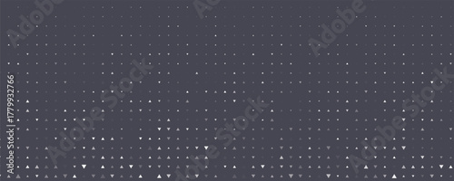 Triangular Halftone Texture Retrowave Vector Geometric Technology Abstract Background. Half Tone Triangles Retro Colored Pattern.