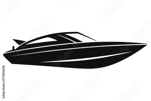 speed boat icon, speed boat silhouette vector 