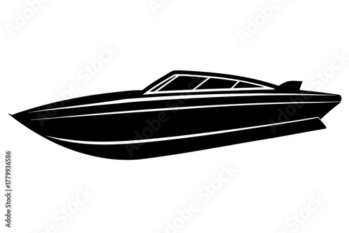 speed boat icon, speed boat silhouette vector 