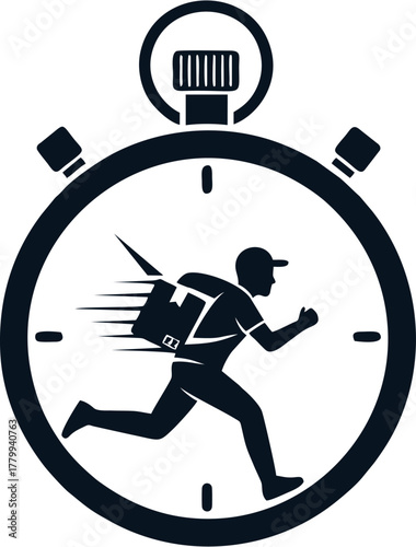 Speed Delivery Service Fast Shipping Silhouette Illustration