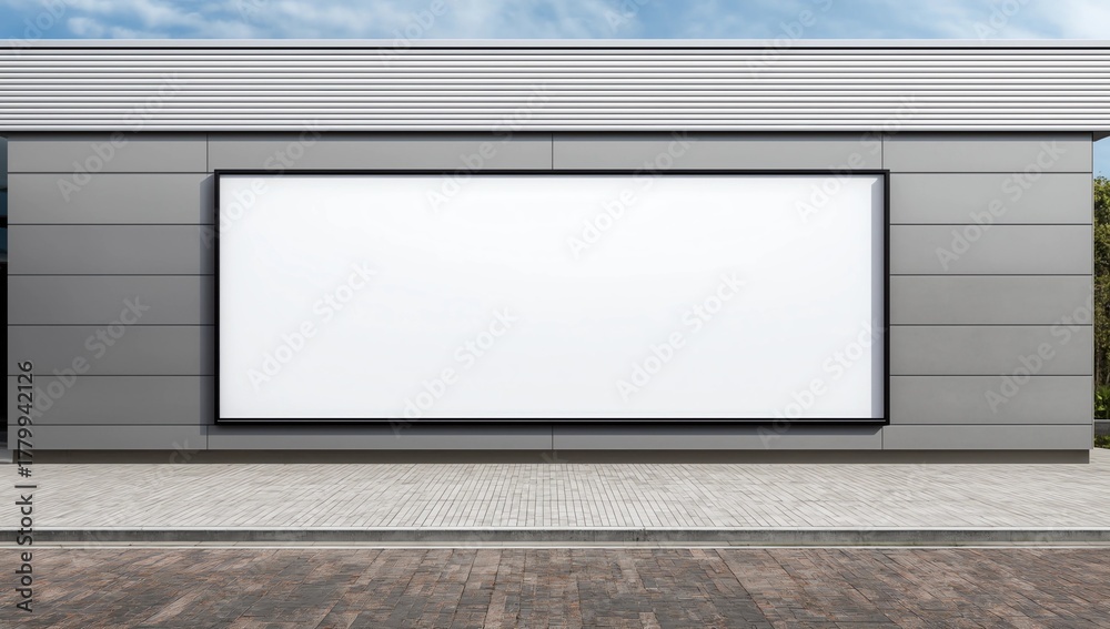 Naklejka premium Mock up of big store blank showcase window in a city